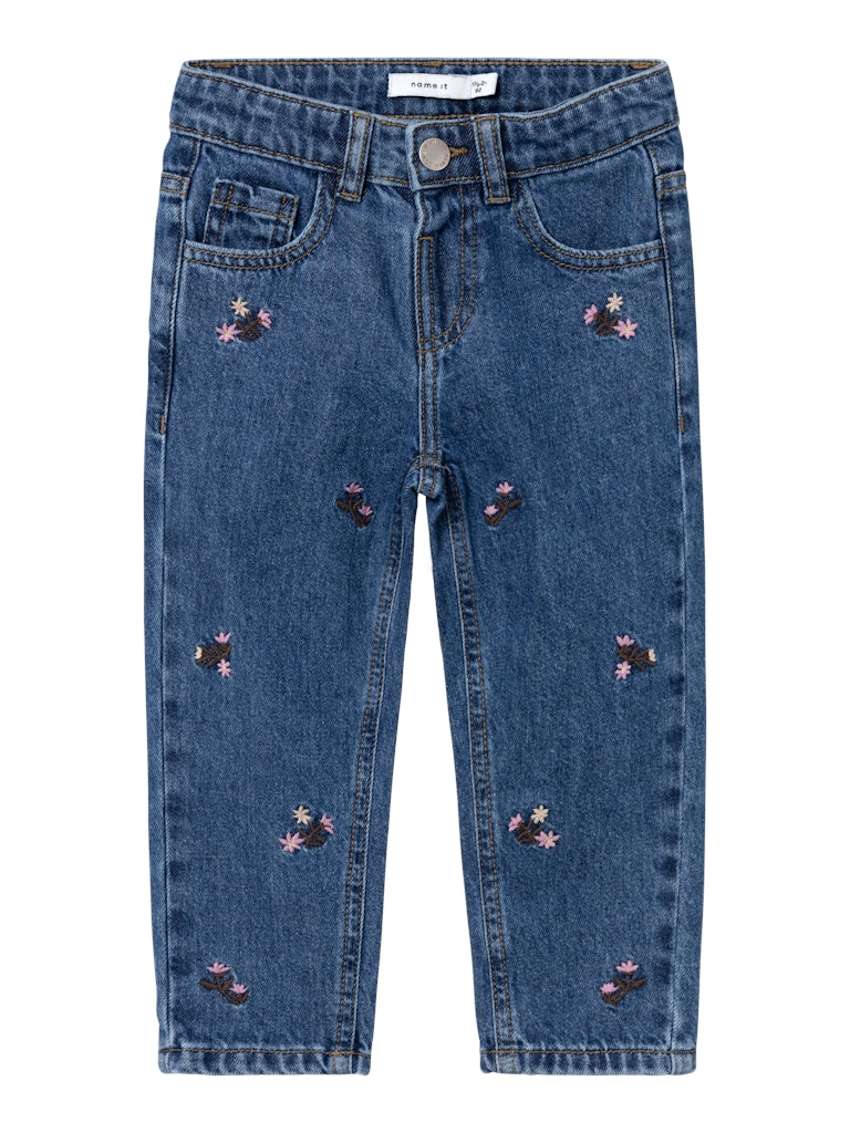 Girl's Bella Shaped Jeans 8614-Dark Blue Denim-Front View