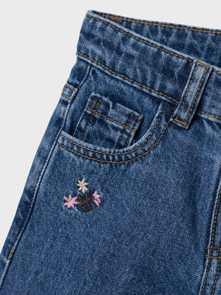 Girl's Bella Shaped Jeans 8614-Dark Blue Denim-Pocket View