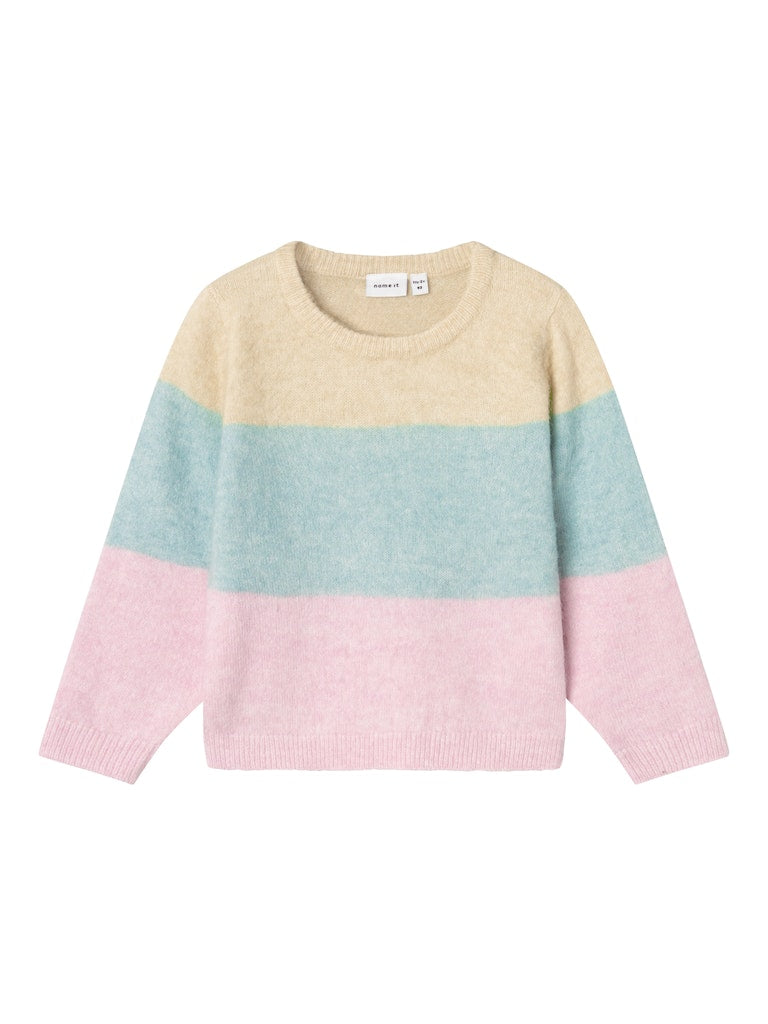 Girl's Nasille Long Sleeve Knit-Summer Sand-Front View