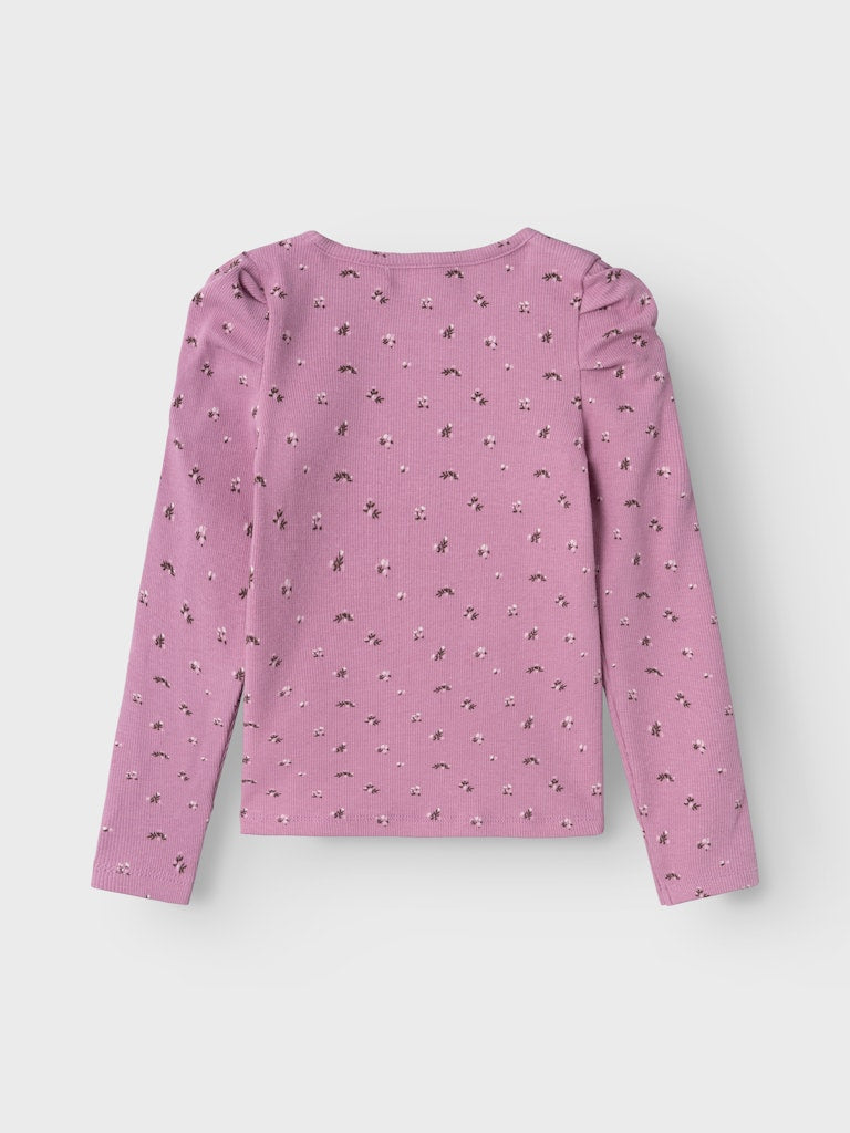 Girl's Olinne Long Sleeve Slim Top-Mauve Orchid-Back View