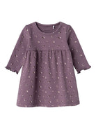 NAME IT Olinne Long Sleeve Dress-Arctic Dusk Arctic Dusk model front view