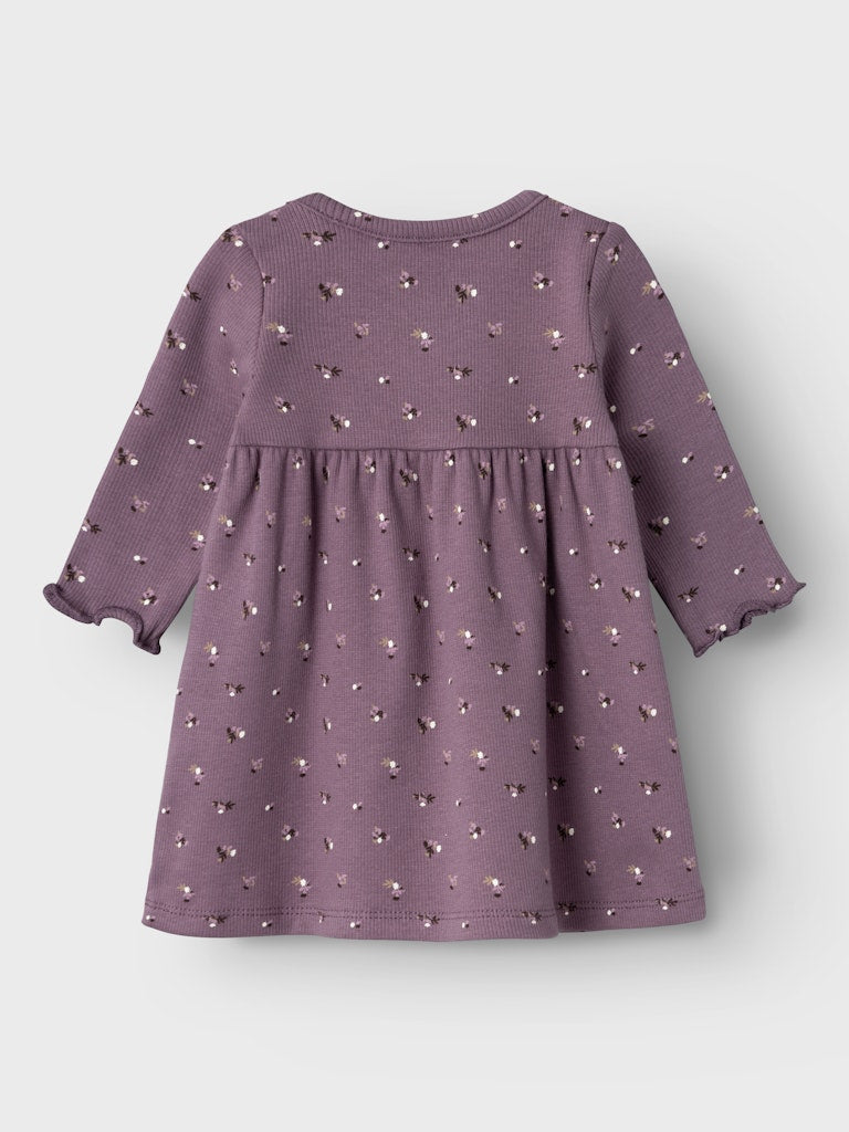 Newborn Olinne Long Sleeve Dress-Arctic Dusk-Back View