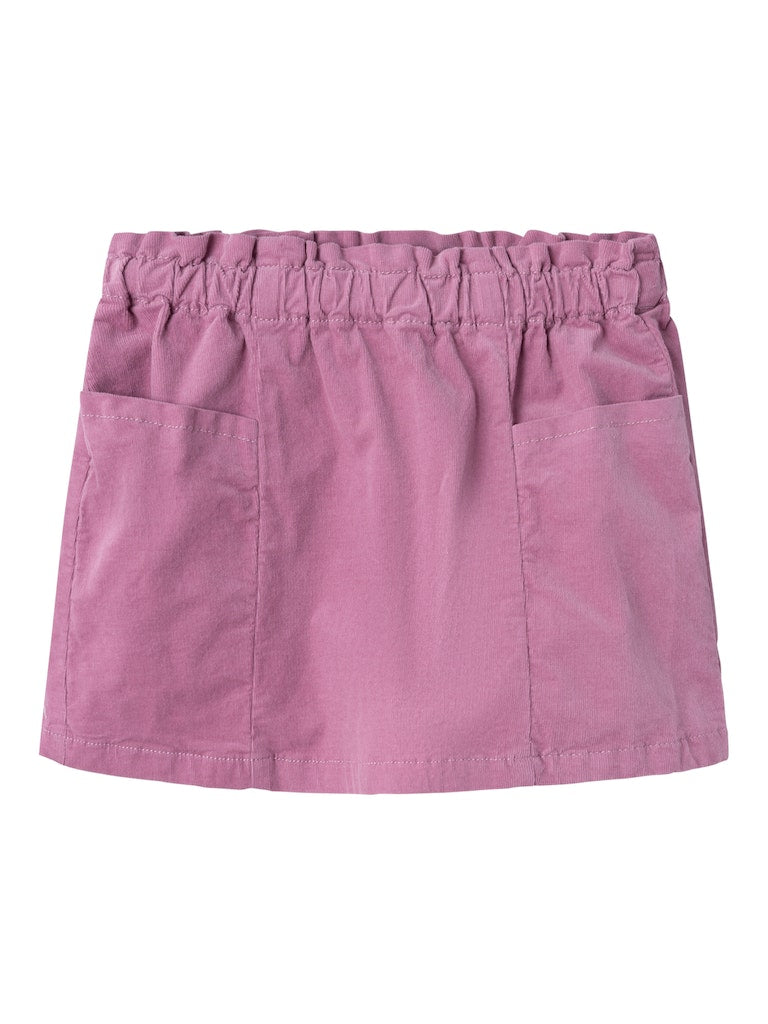 Sia Loose Short Cord Mauve Skirt-Front view