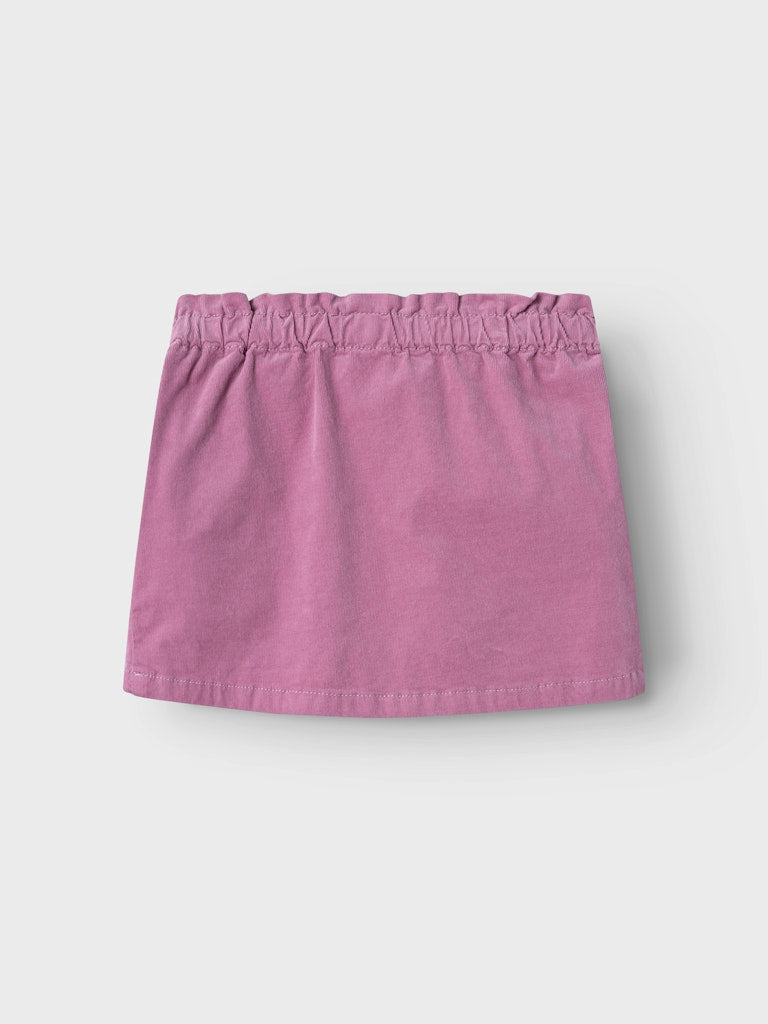 Sia Loose Short Cord Mauve Skirt-Back view