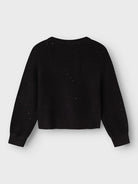 NAME IT Simira Black Long Sleeve Short Knit Black back view