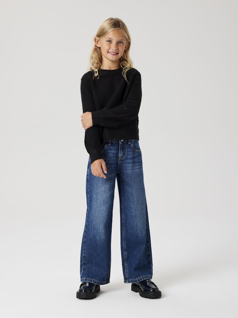 NAME IT Simira Black Long Sleeve Short Knit Black detail view