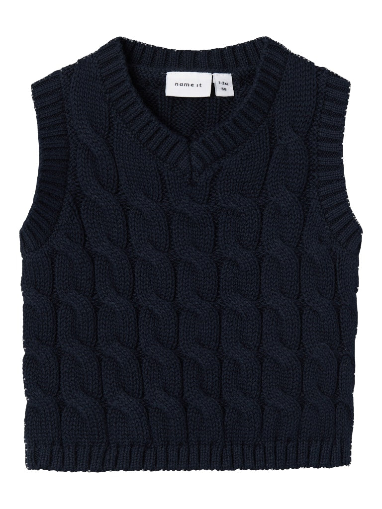 Boy's Remon Knit Slipover-Dark Sapphire-Ghost Front View