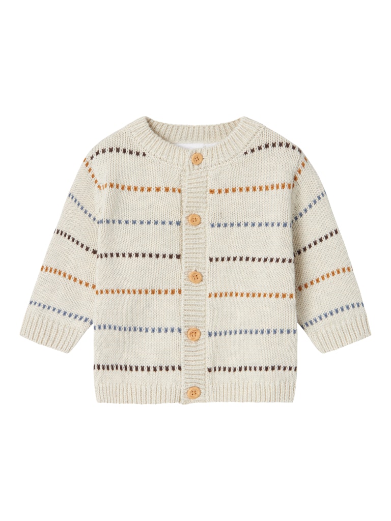 Boy's Refolle Long Sleeve Knit Cardigan-Peyote Melange-Front View