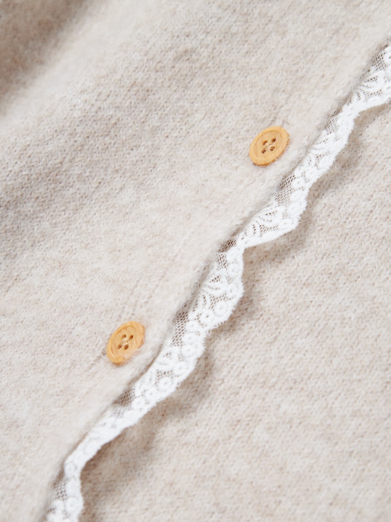 Rikimmi Sand Knit Cardigan-Lace detail