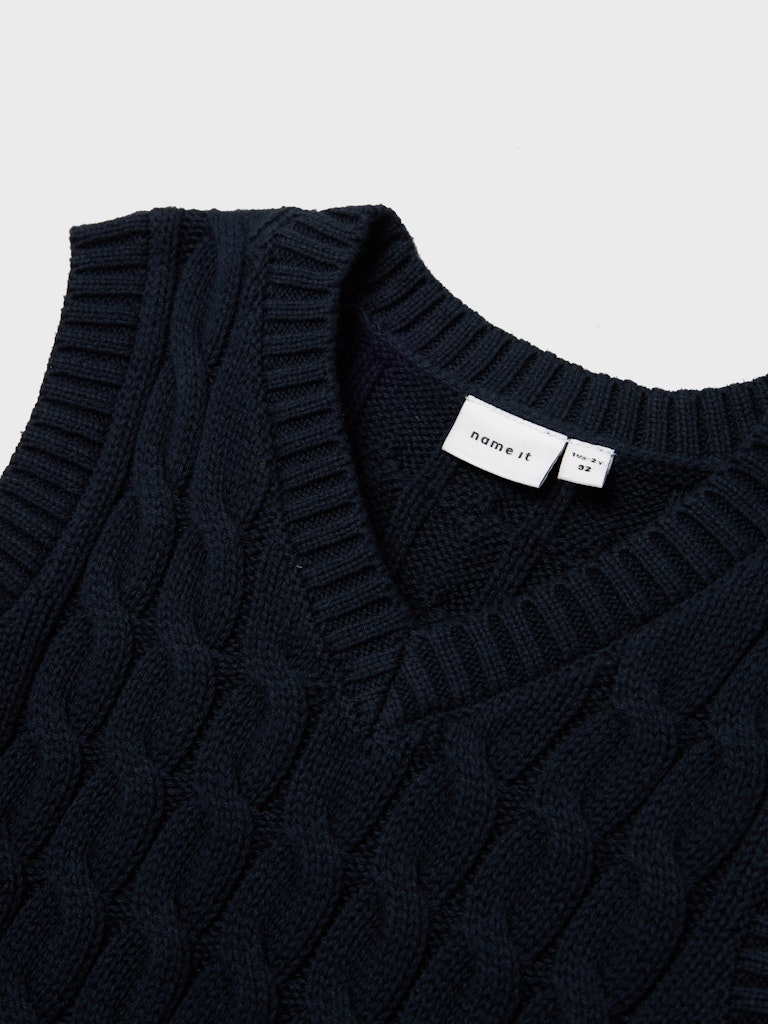 Boy's Remon Knit Slipover-Dark Sapphire-Close Up View