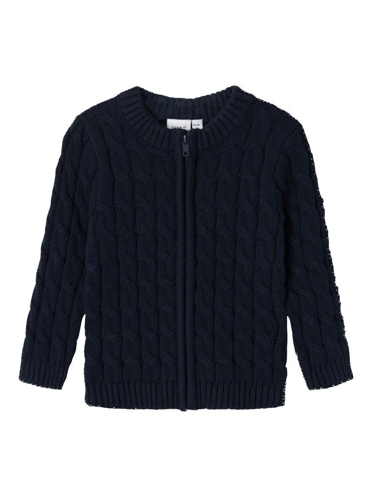 Boy's Remon Long Sleeve Knit Cardigan-Dark Sapphire-Front View