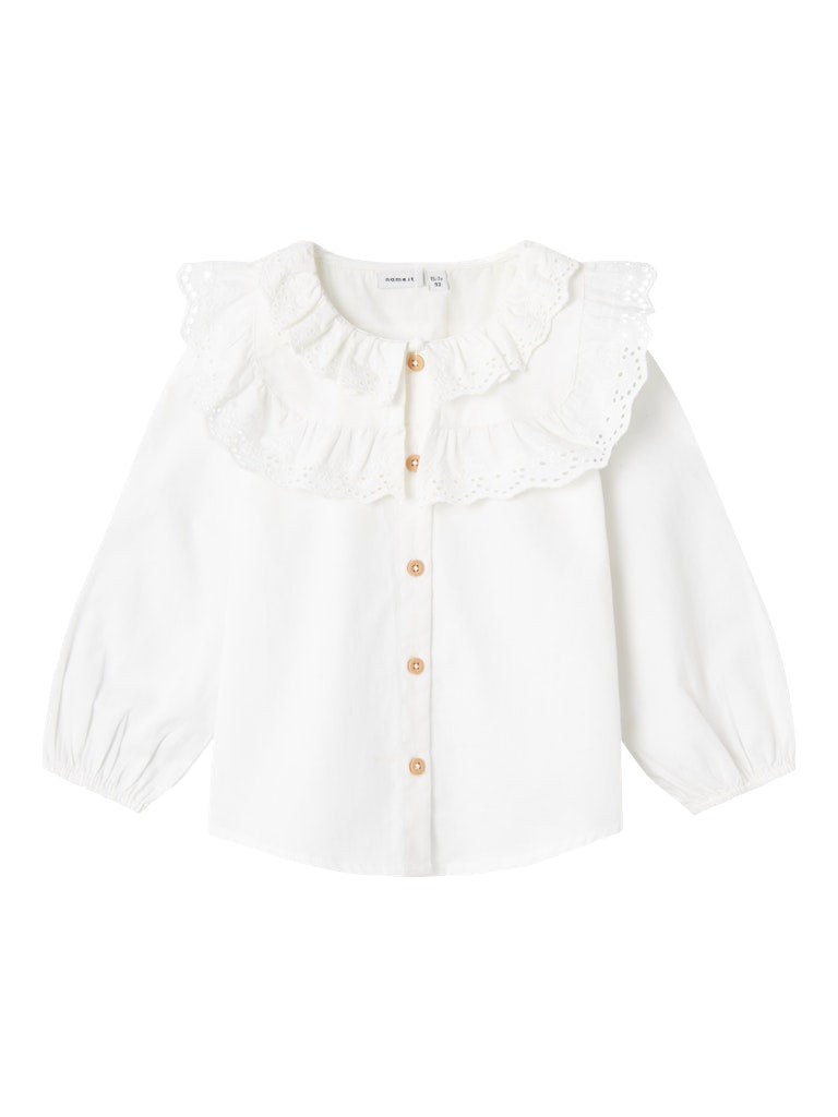 Girl's Rahilla Long Sleeve Shirt-Bright White-Front View