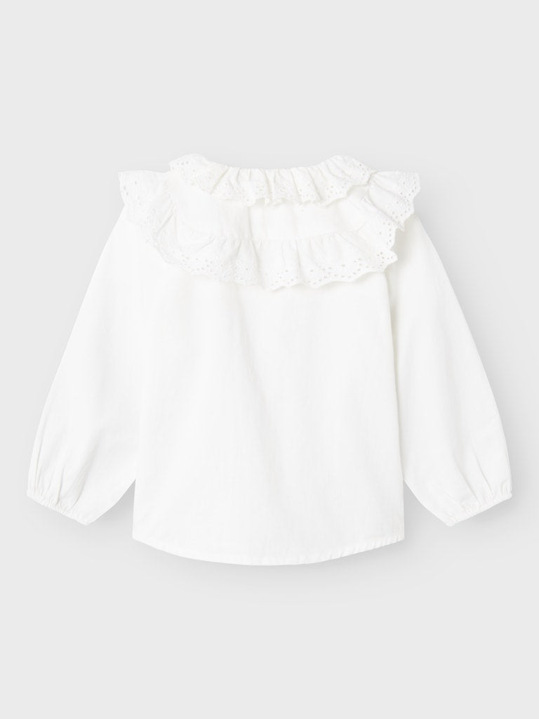 Girl's Rahilla Long Sleeve Shirt-Bright White-Back View