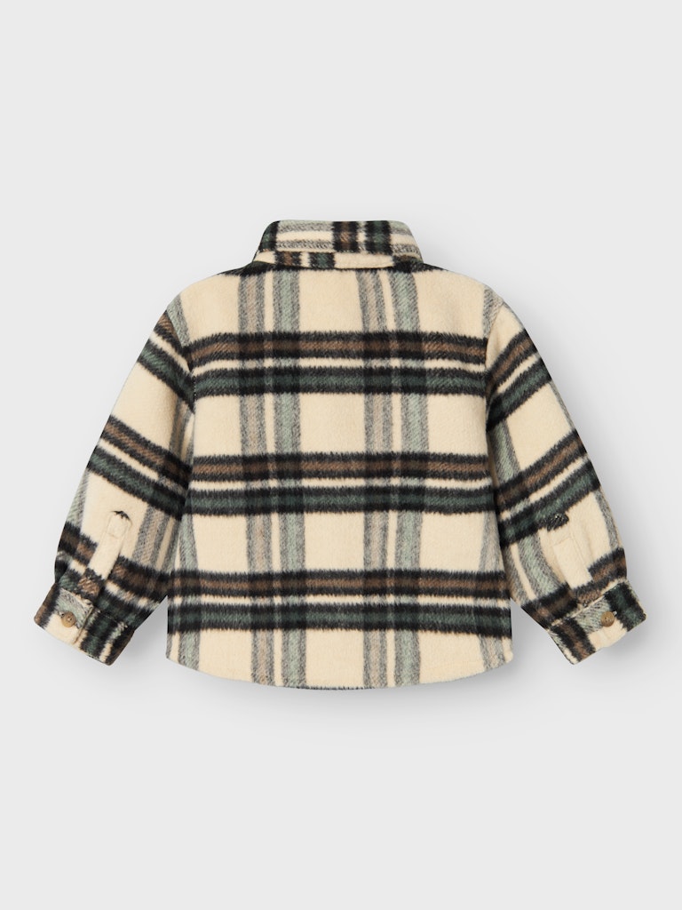 NAME IT Remolle Long Sleeve Overshirt-Summer Sand Summer Sand back view