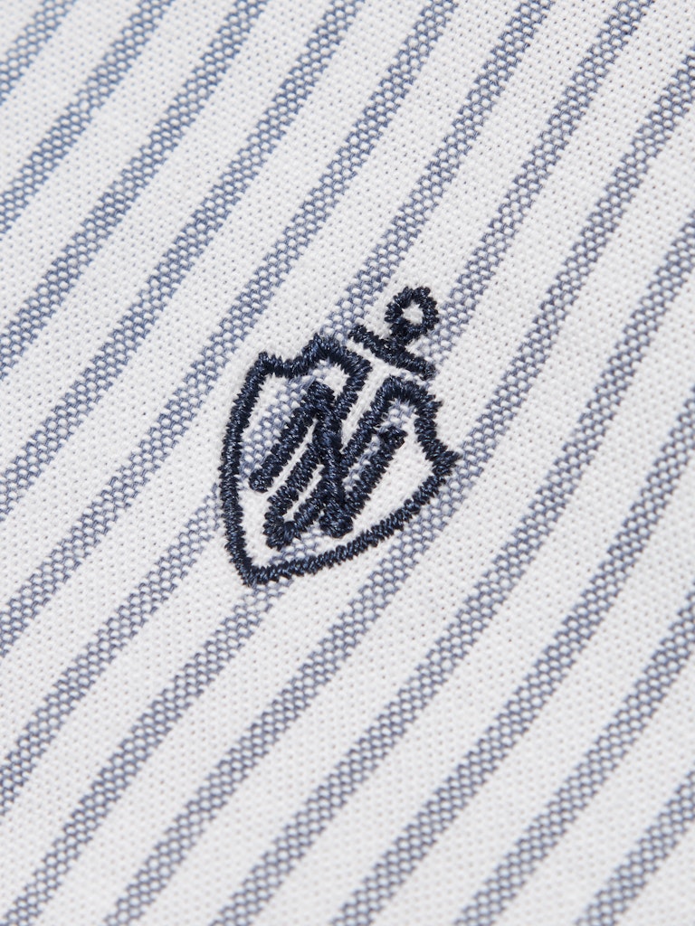 Bright White/Blue Stripe Rekid Shirt-Embroidered logo view