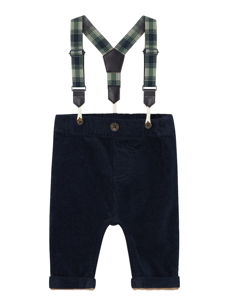 Boy's Ben U Shape Cord Pants 8200-Dark Sapphire-Front View