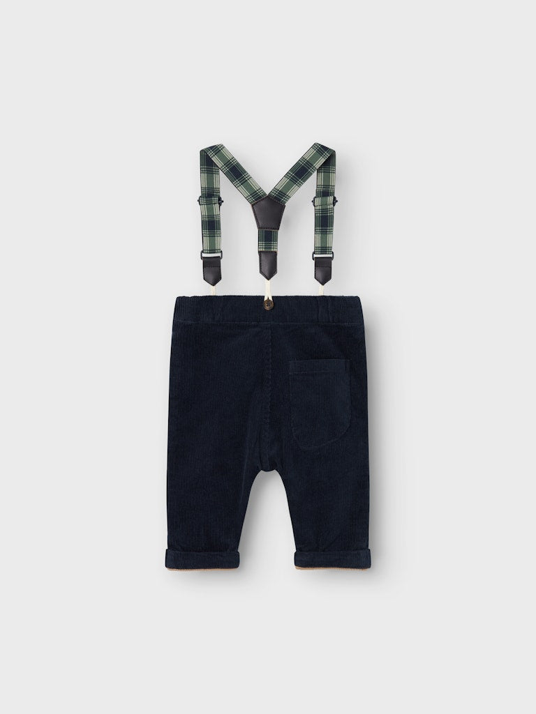 Boy's Ben U Shape Cord Pants 8200-Dark Sapphire-Back View