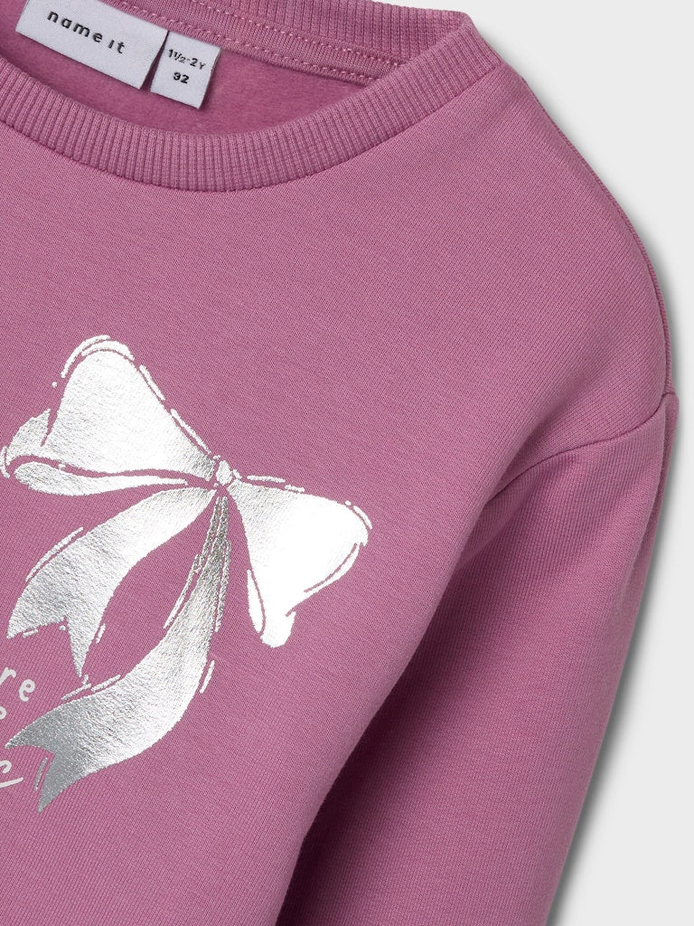 Girl's Renata Sweat Tunic-Mauve Orchid-Close Up View