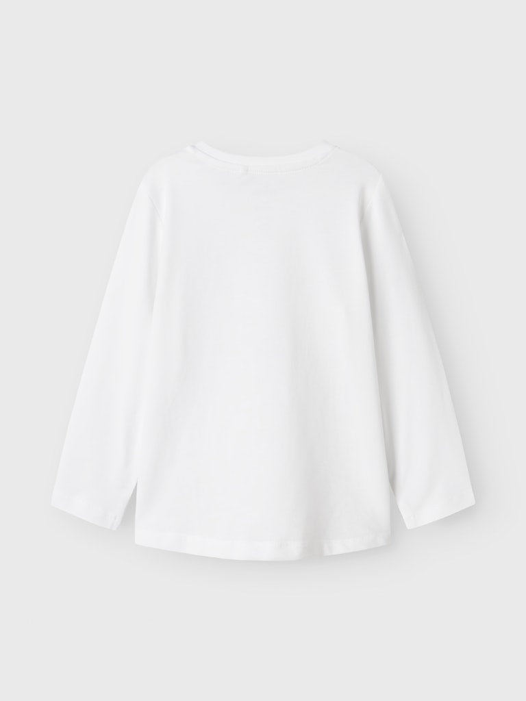 Girl's Vix Long Sleeve Top-Bright White-Back View