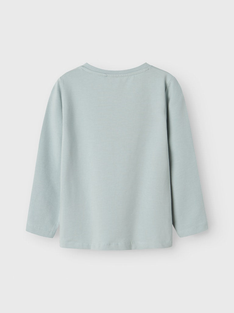 Girl's Vix Long Sleeve Top-Gray Mist-Back View