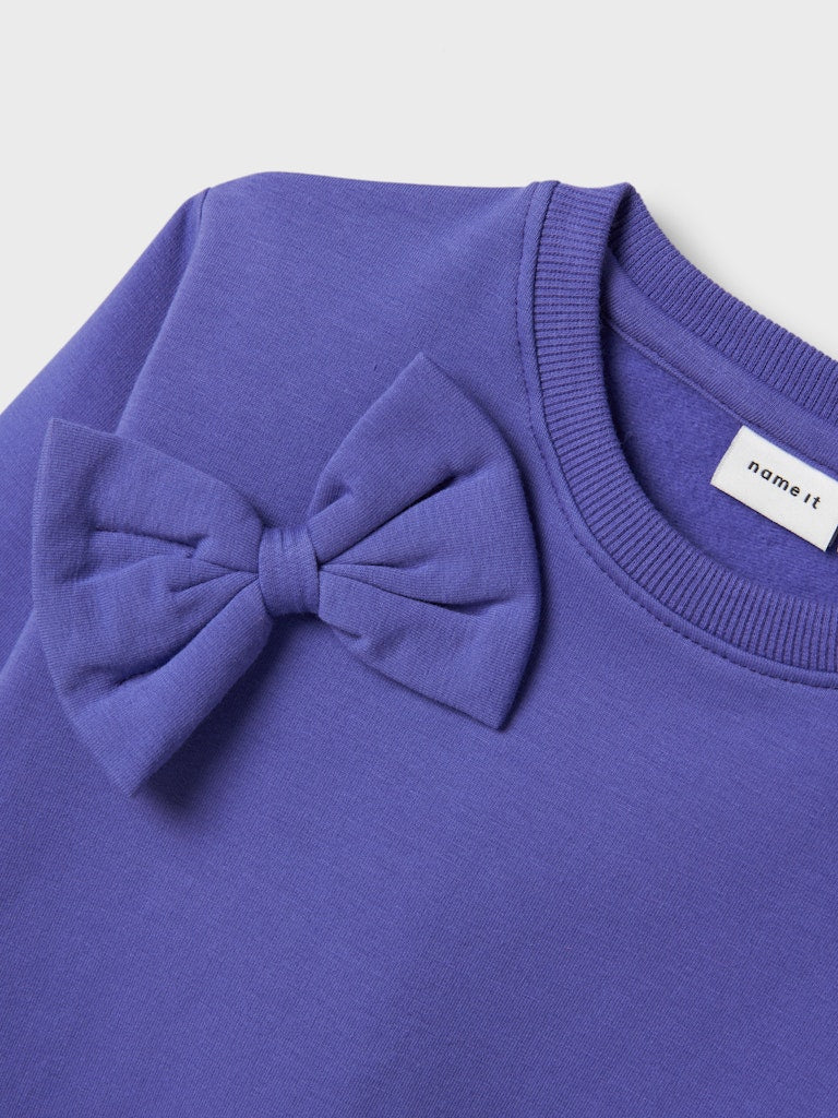 Rubow Purple Sweat Jumper-Bow detail