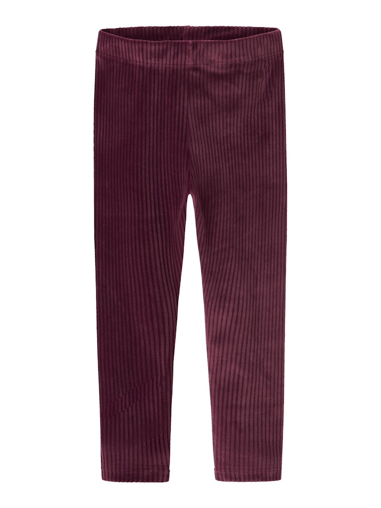Girl's Veloa Velvet Legging-Burgundy-Front View