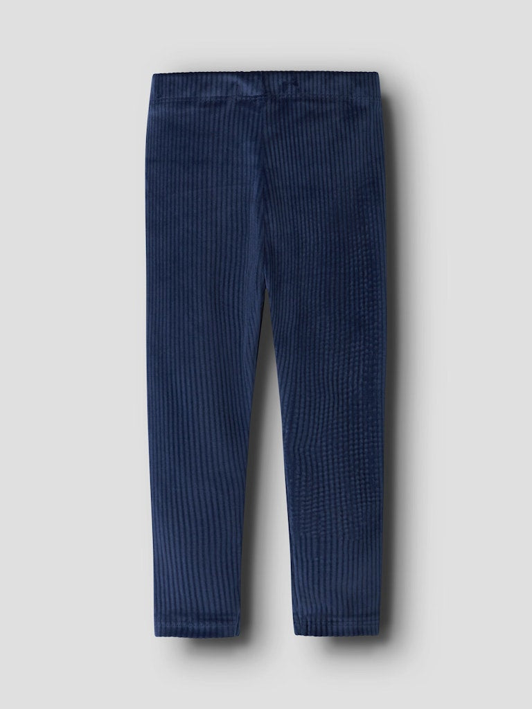 Girl's Veloa Velvet Legging-Navy Blazer-Back View
