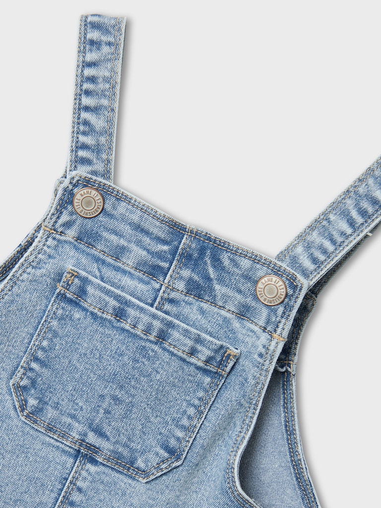 Ladies Maja Denim Overall 9308-Medium Blue Denim-Close Up View