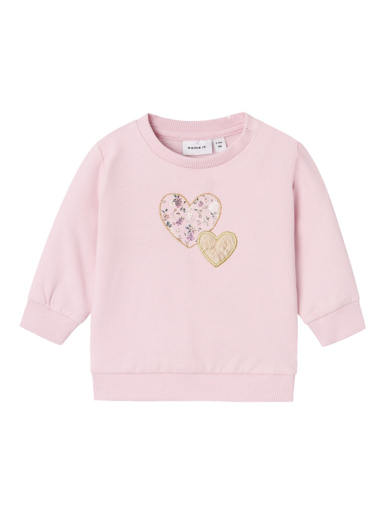NAME IT Sinda Long Sleeve Sweat-Corsage Corsage front view