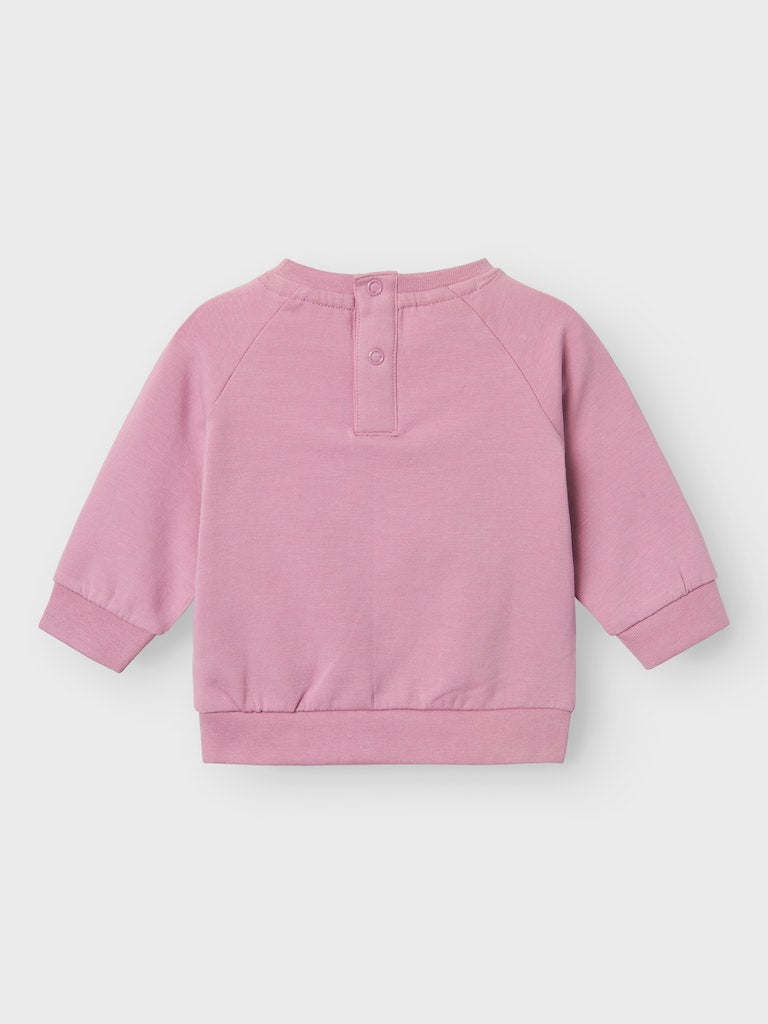 Newborn Girl's Sonia Long Sleeve Sweat-Mauve Orchid-Back View