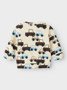 NAME IT Sacar Long Sleeve Summer Sand Sweatshirt Summer Sand model front view