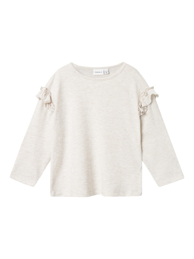 Girl's Stella Long Sleeve Top - Peyote Melange-Front View