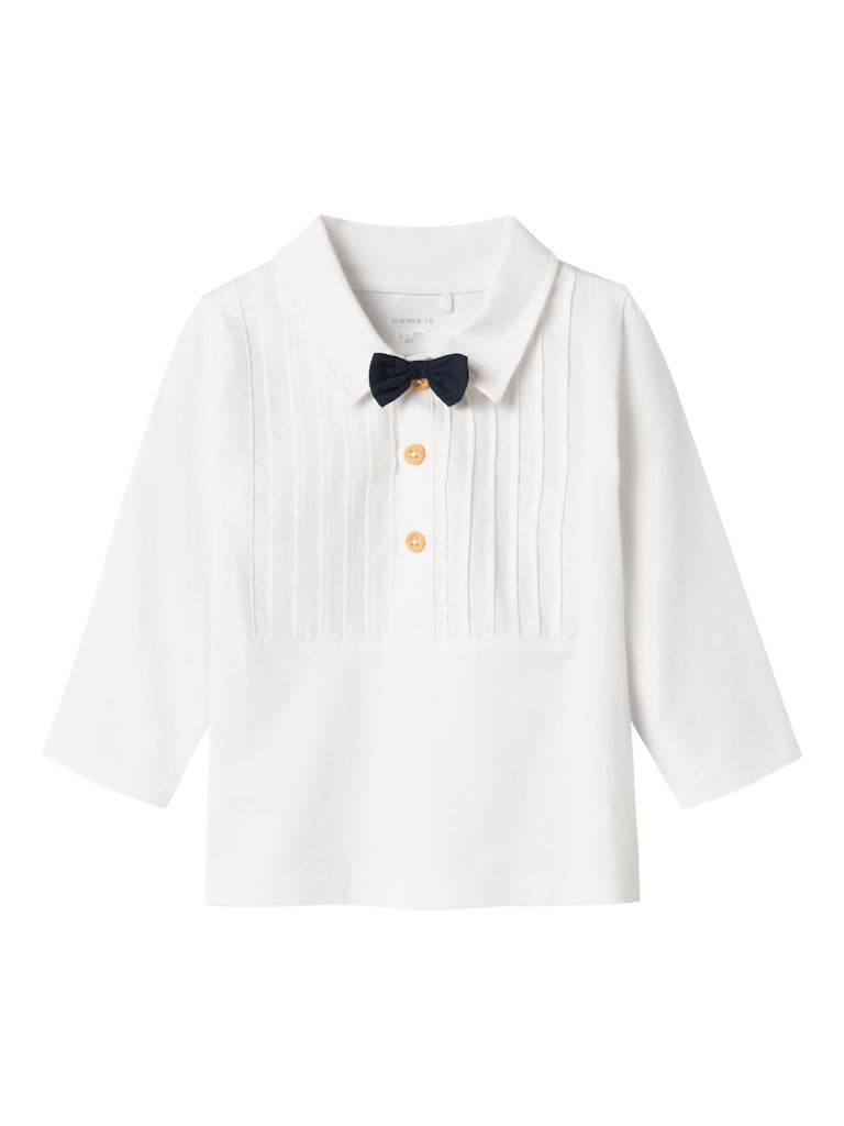 Boy's Rumle Long Sleeve Top-Bright White-Front View