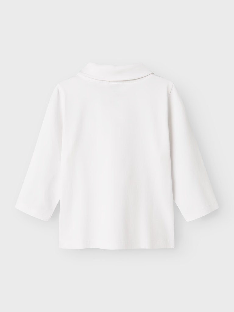 Boy's Rumle Long Sleeve Top-Bright White-Back View