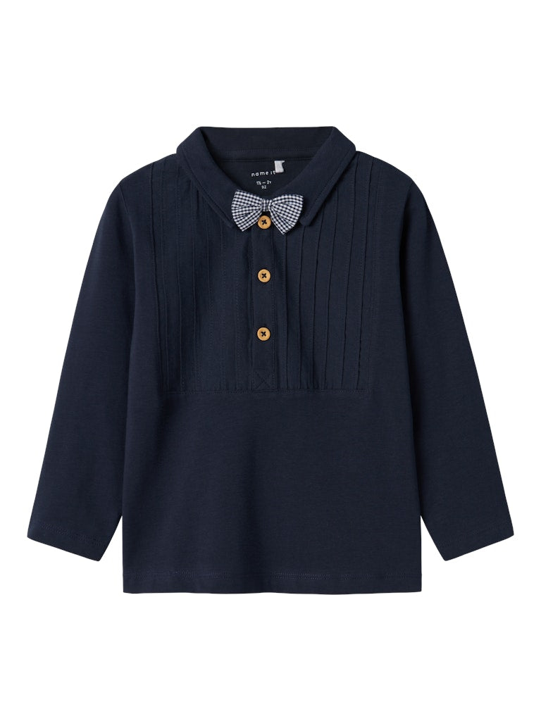 Boy's Rumle Long Sleeve Top-Dark Sapphire-Front View