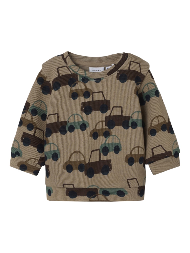 NAME IT Sacar Long Sleeve Weathered Teak Sweatshirt Weathered Teak front view