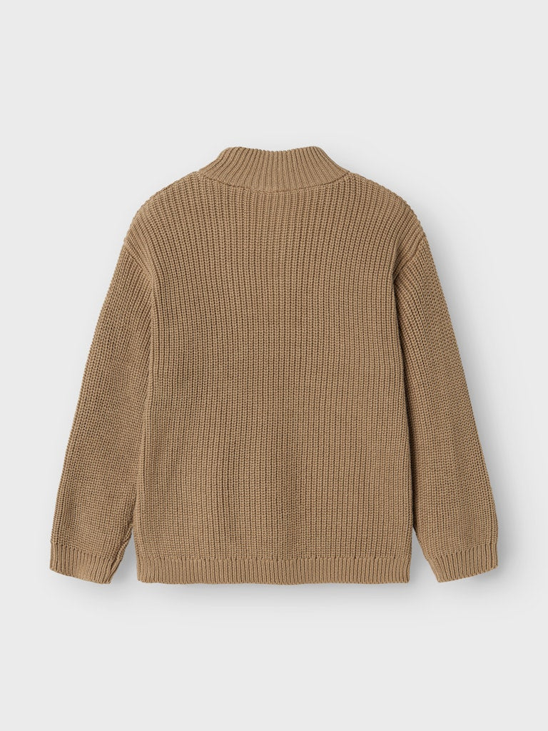 Boy's Safalle Long Sleeve Knit-Weathered Teak-Back View