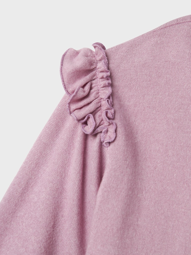 Gril's Stella Long Sleeve Top - Mauve Orchid-Close Up View