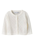 NAME IT Desina Short Knit Cardigan Cloud Dancer front view