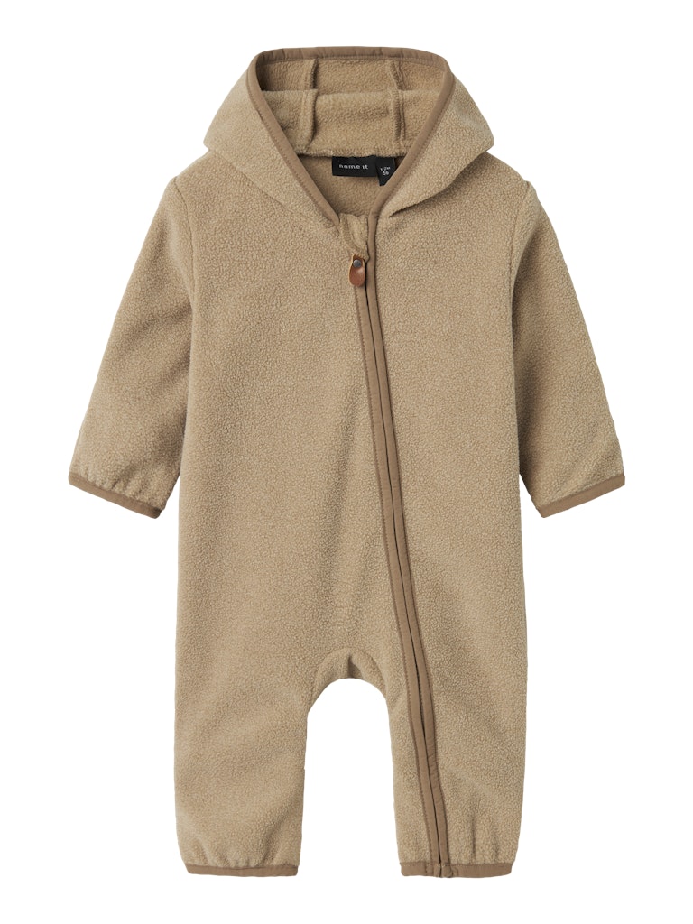 NAME IT Meeko Fleece Suit Timber Wolf front view
