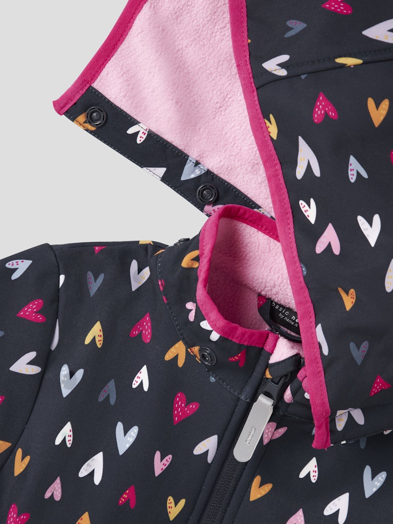 Girl's Malta Softshell Jacket-Dark Sapphire-Hood View