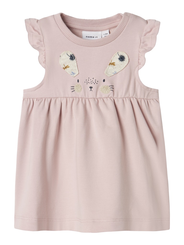 NAME IT Kleo Sweat Spencer Dress peyote melange model front view