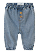 NAME IT Ben Baggy Jeans Light Blue Denim front view