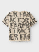 NAME IT Leander Short Sleeve Top Dusty Blue flat front view