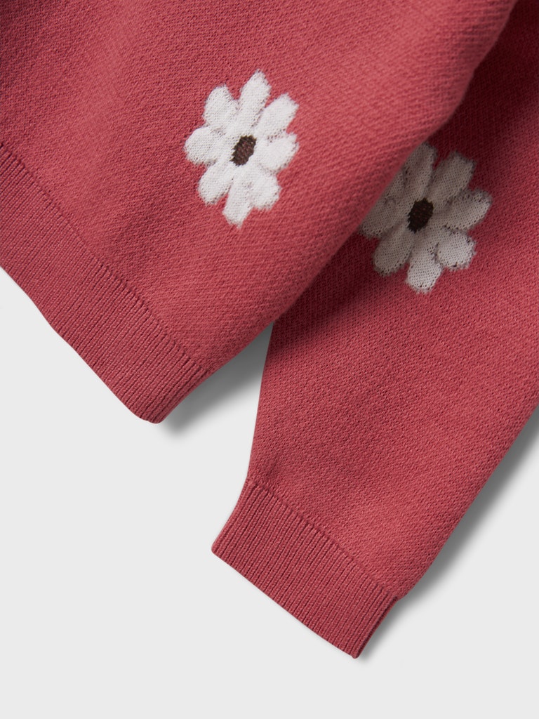 Leia Long Sleeve Knit Pink-Print Detail