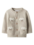 NAME IT Lional Long Sleeve Knit Cardigan peyote melange front view