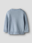 NAME IT Lional Long Sleeve Knit Cardigan Dusty Blue back view