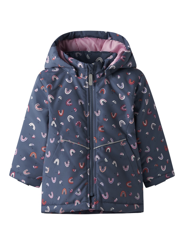 Girl's Maxi Padded Jacket-Vintage Indigo-Front View