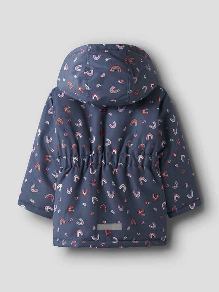 Girl's Maxi Padded Jacket-Vintage Indigo-Back View