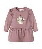 NAME IT Nilda Sweat Dress-Toadstool Toadstool front view